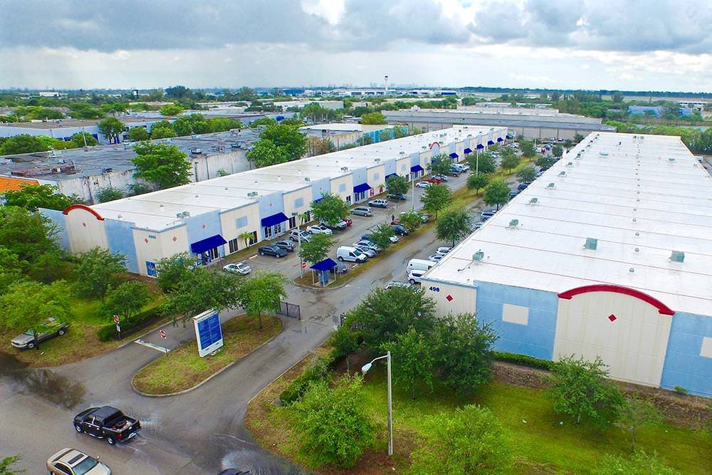 Aerial view of Palmetto Center Condominium industrial park in Miami Gardens